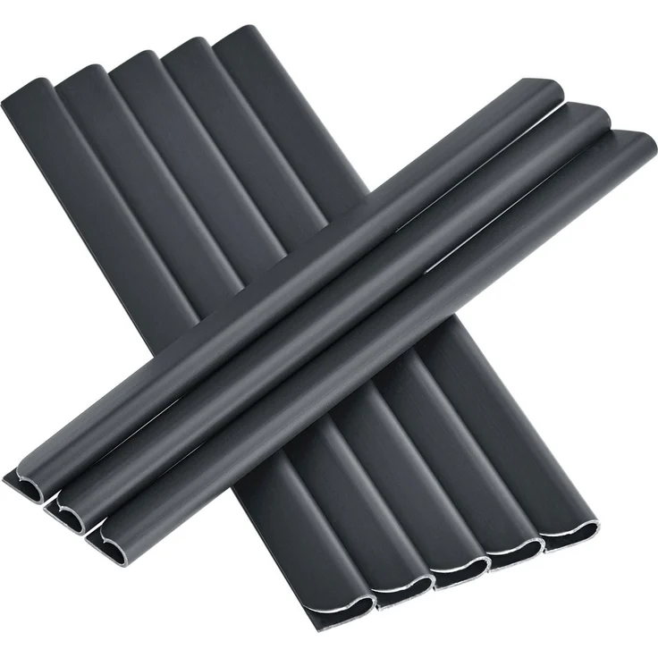 Juskys PVC Sichtschutzstreifen für Doppelstabmatten Zaun 2er Set - 2 Rollen á 35m x 19cm - Befestigungsclips - Zaunfolie Sichtschutz Windschutz – anthrazit – Bild 8