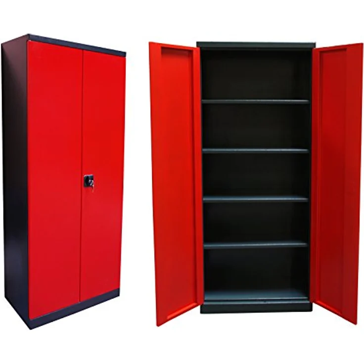 Werkzeugschrank Werkstattschrank Metallschrank XL 2-türig anthrazit 192x78x58cm – Bild 1