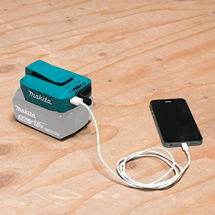 Makita DECADP05 Akku-USB-Adapter, 2 USB-Ausgänge für 14,4 V und 18 V Li-Ion Akkus, ohne Akku, ohne Ladegerät – Bild 5