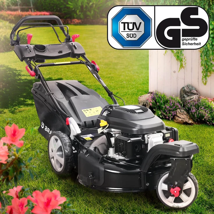BRAST Rasenmäher Benzin Trike 5,2kW(7PS) mit Antrieb 53cm Schnittbreite 224ccm 4-Takt Motor TÜV geprüft Stahlgehäuse 60L Fangkorb 4-Takt Motor – Bild 3
