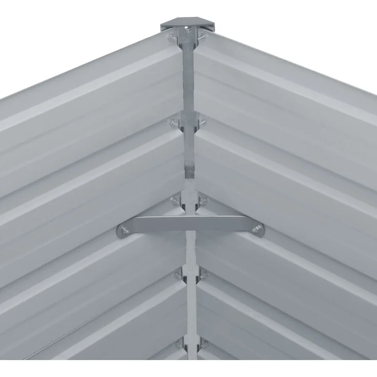 vidaXL Hochbeet Grau 129 x 129 x 46 cm Verzinkter Stahl – Bild 4