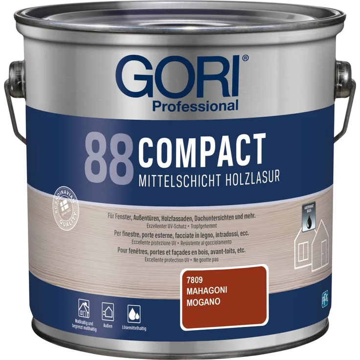GORI Professional 88 COMPACT, Mittelschicht-Holzlasur, mahagoni, 2,5 l