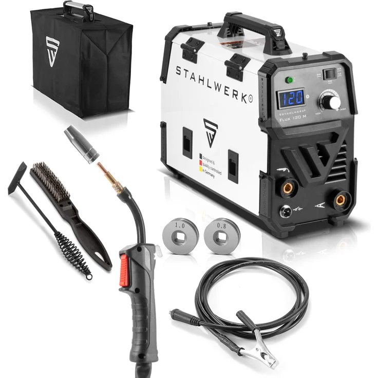 STAHLWERK FLUX 120 M Fülldraht Schweißgerät mit synergischem Drahtvorschub und echten 120 Ampere zum Schweißen ohne Schutzgas no Gas – Bild 7
