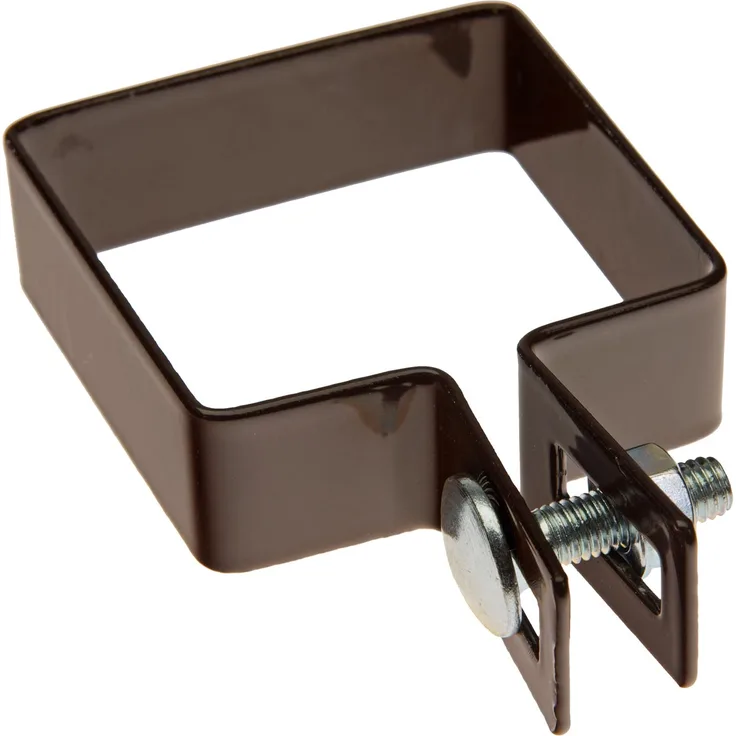 HaGa® Strebenschelle 7cm x 7cm Befestigungscchelle eckig für Pfosten in braun 10 Stück