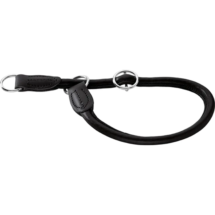 Hunter Dressurhalsung Round & Soft Nappa-Leder schwarz L-XL