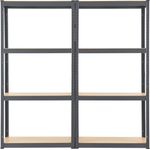 Juskys Lagerregal Easy 2er Set - Schwerlastregal 160x80x40 cm | 8 Böden | 640 kg | Metall verzinkt | Steckregal Kellerregal Metallregal Grau