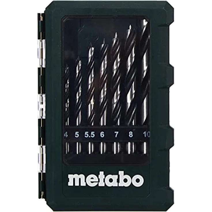 Metabo Holzbohrer-Kassette SP (8-teilig, Größe ø 3-10 mm, Holzspiralbohrer mit Zentrierspitze, Kunststoffbox) 626705000 - Preisvergleich – Bild 2