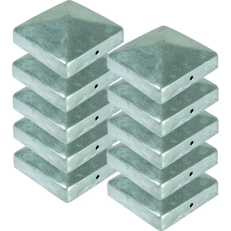 10x Pfostenkappe Pyramide 71x71 mm Zaunkappe Zierkappe Pfahl Kappe feuerverzinkt