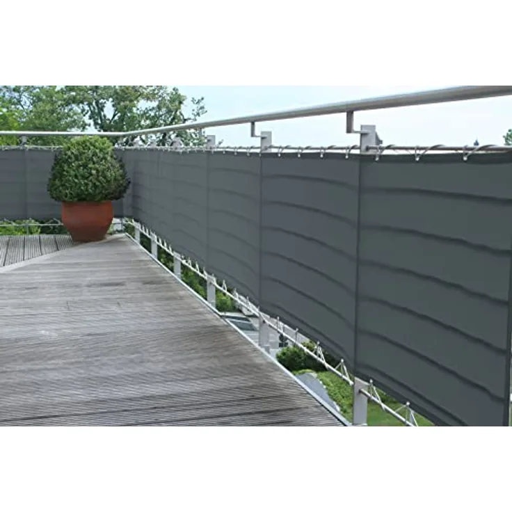Balkonverkleidung 75 x 300 cm silbergrau