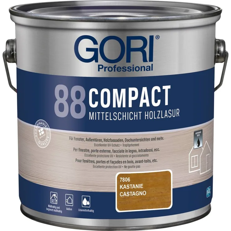 GORI Professional 88 COMPACT, Mittelschicht-Holzlasur, kastanie, 2,5 l