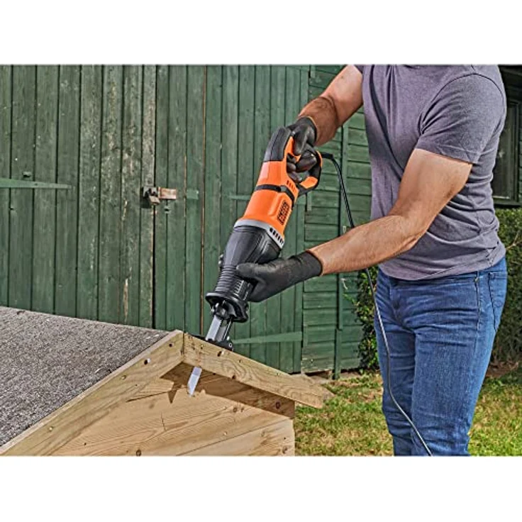 Black und Decker 750 W Säbelsäge BES301 20 mm Hublänge für schnelle Schnitte in Holz Metall & Kunststoff – Bild 8
