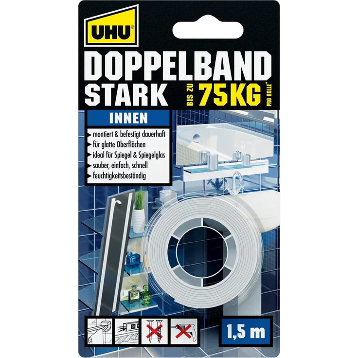 UHU Doppelband stark 1,5 m - Preisvergleich – Bild 1