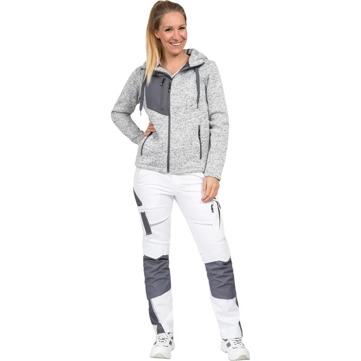 Arbeitsjacke Strickjacke weiß Größe L – Bild 3