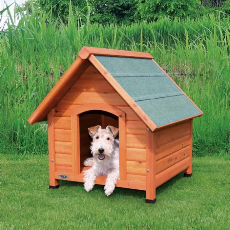Trixie natura Hundehütte Cottage mit Satteldach natur S-M: 71 × 77 × 76 cm – Bild 1