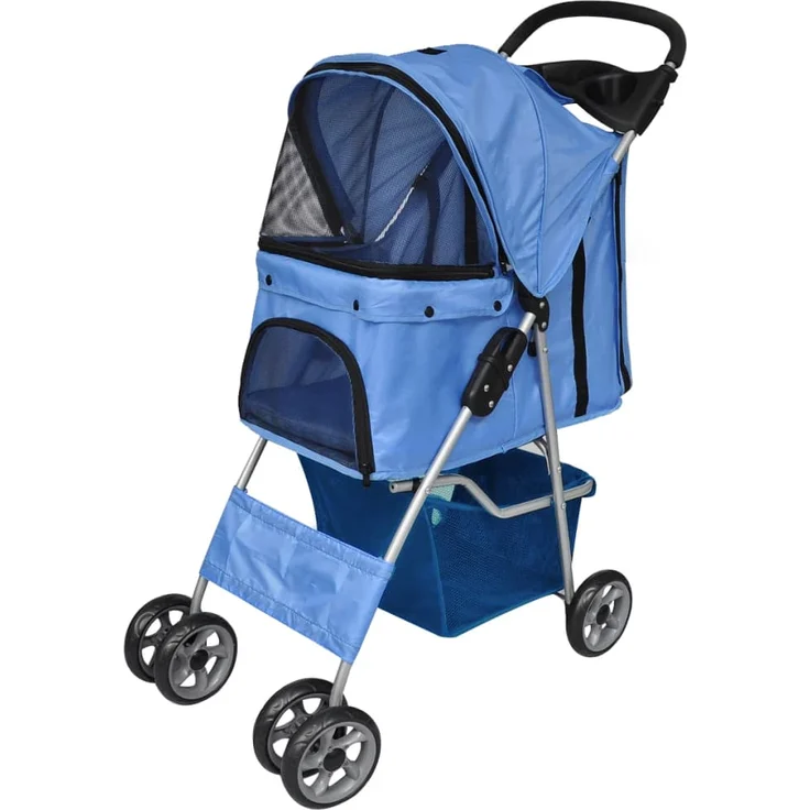 vidaXL Hundewagen Hundebuggy Blau - Preisvergleich – Bild 1