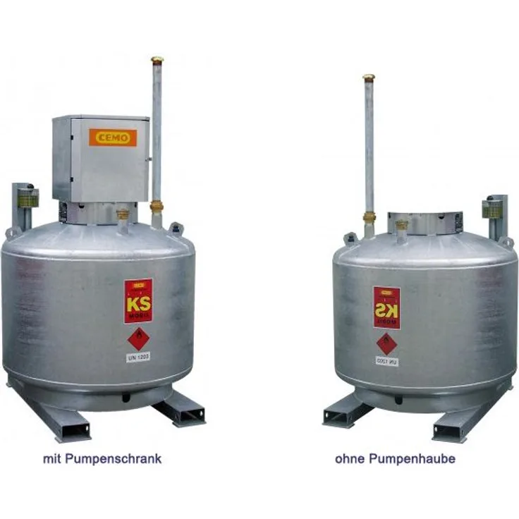 CEMO KS-MOBIL Kraftstoffanlage für Benzin Doppelwandig ohne Pumpe 400 Liter mit abschl. Pumpenschrank