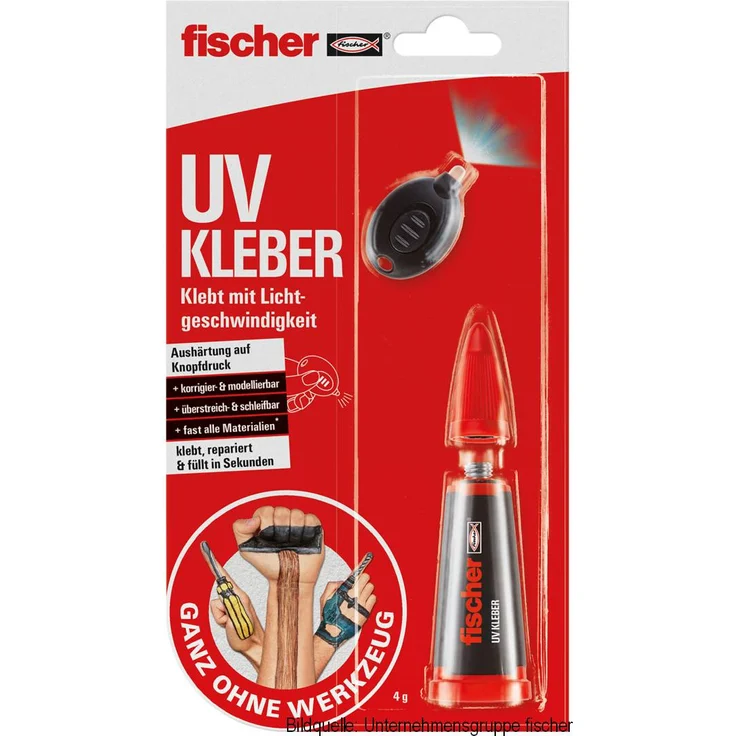 Fischer UV-Kleber 4 g Klebt mit Lichtgeschwindigkeit