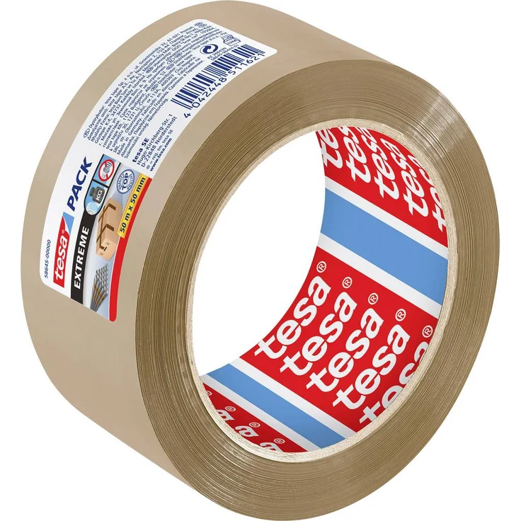 tesa 58645 tesapack Extreme, Premium-Paketband, besonders klebstark und reißfest, ideal zum Verpacken und Bündeln schwerer Pakete und Objekte, Braun, 50 m – Bild 2