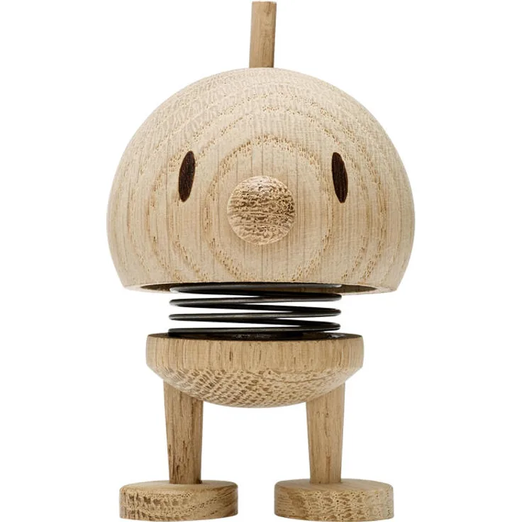 Hoptimist Bumble Raw Oak Small, Wackelfigur, Wackel Figur, Dekoidee, Unbehandelte Eiche, Braun, Ø 5 cm, 7004-03