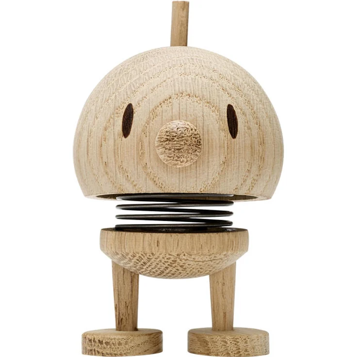 Hoptimist Bumble Raw Oak Small, Wackelfigur, Wackel Figur, Dekoidee, Unbehandelte Eiche, Braun, Ø 5 cm, 7004-03 – Bild 1