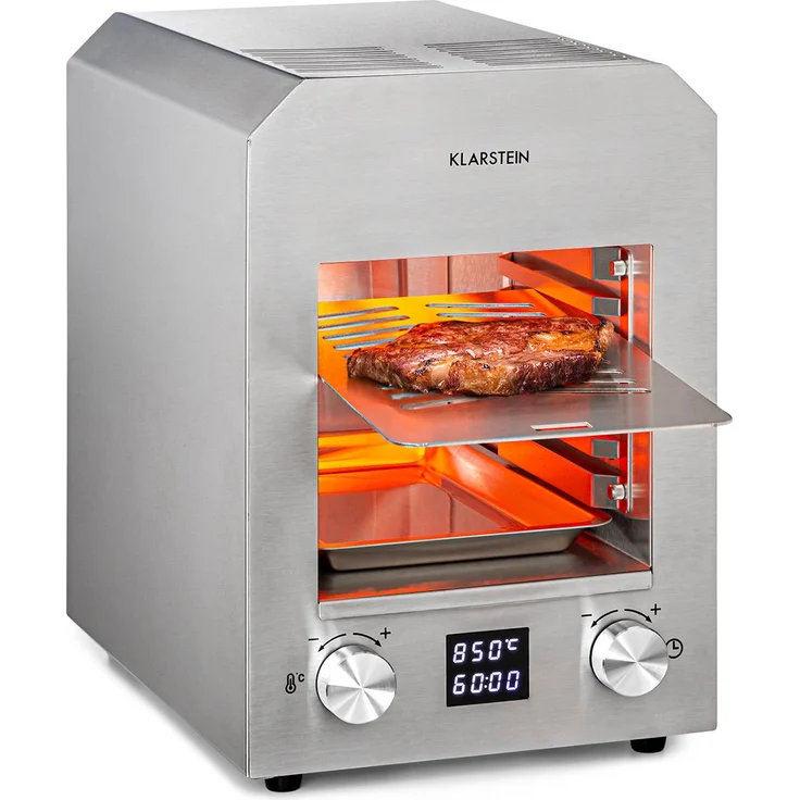 Hannibal Hochtemperaturgrill Indoor 2.200W 850°C Edelstahl silber Silber – Bild 2