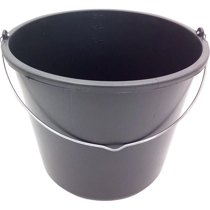 Baueimer 16L schwarz Maurereimer Zementeimer Wassereimer Schutteimer