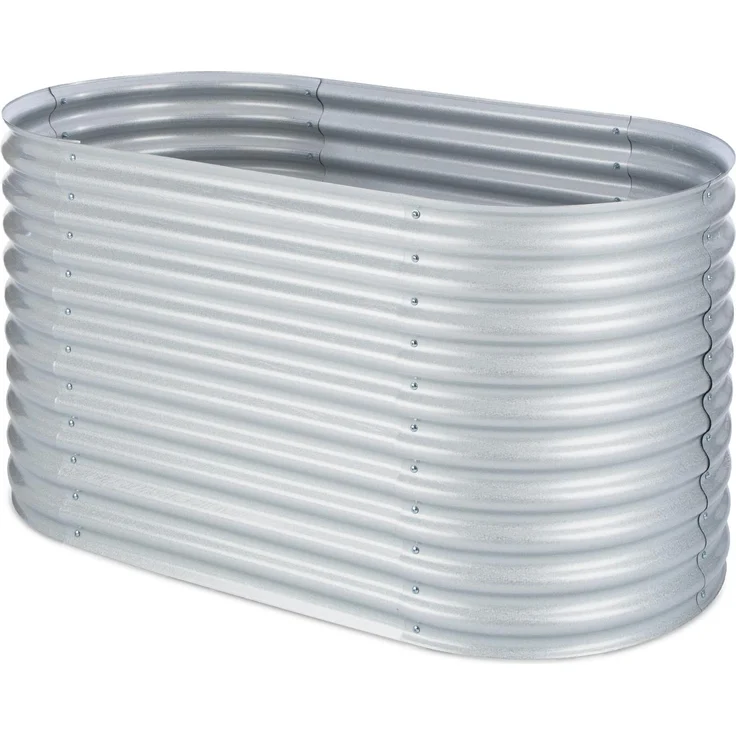 High Grow Hochbeet Gartenbeet 1,6m Zink-Alu-Beschichtung silber Silber – Bild 2