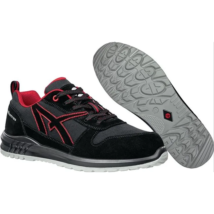 Berufsschuh CLIFTON ST LOW Gr.45 schwarz/rot hydrophobiertes Leder