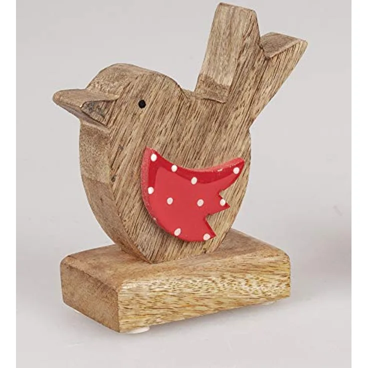 Vogel-Figur auf Holzsockel 13 cm