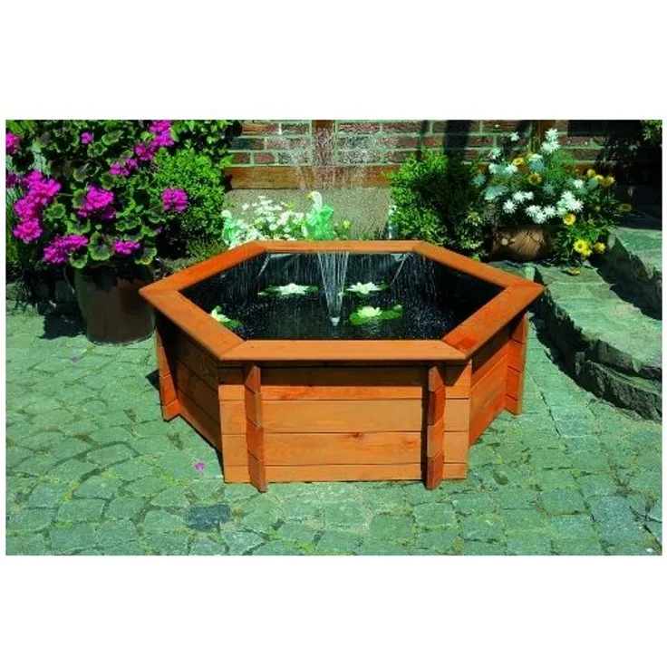 Promadino Sechseck Hochteich Ø 125cm Solar