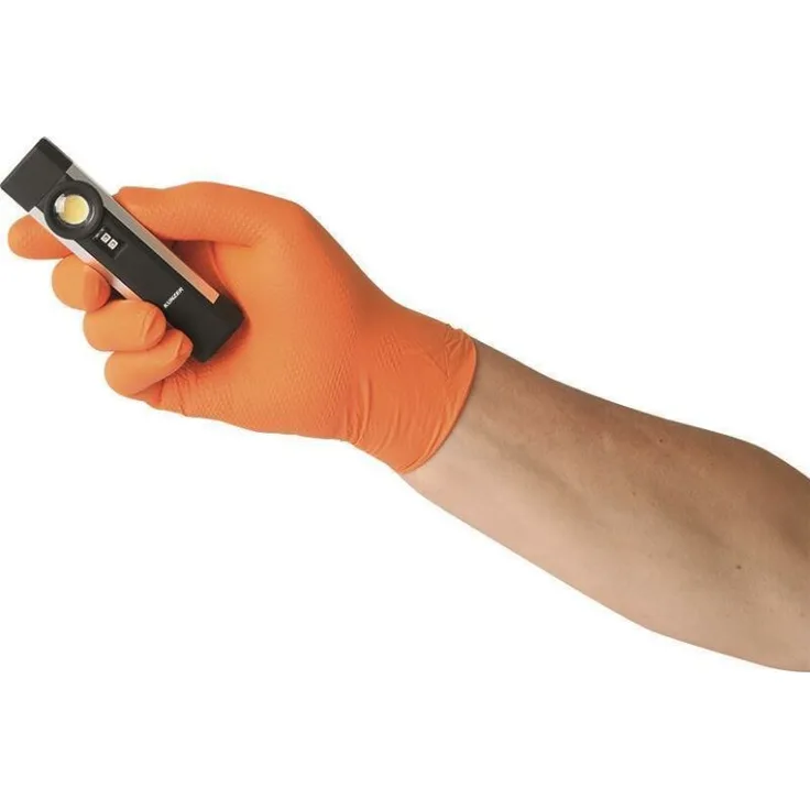 Kunzer Nitril Einweghandschuhe orange TIGER GRIP Größe S, 100 Stück