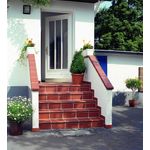 Ammonit Keramik Florentinerschenkel Spaltplatte 24 x 13 x 4 cm rot-natur