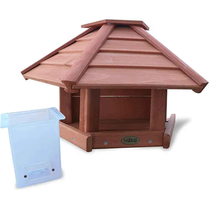 Vogelhaus Wandhänger Schindeldach m.Silo B53xT25xH30cm – Bild 2