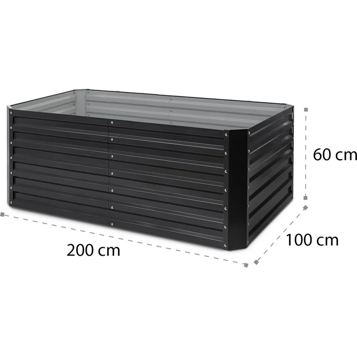 High Grow Straight Hochbeet 200x60x100cm 1200l Stahl Anthrazit – Bild 9