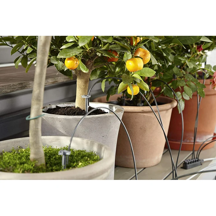 GARDENA city gardening Urlaubsbewässerung: Pflanzenbewässerungs-Set für drinnen und draußen, individuelle Bewässerung von bis zu 36 Pflanzen (1265-20) Netzbetrieb mit eingebautem Zeitschalter – Bild 4
