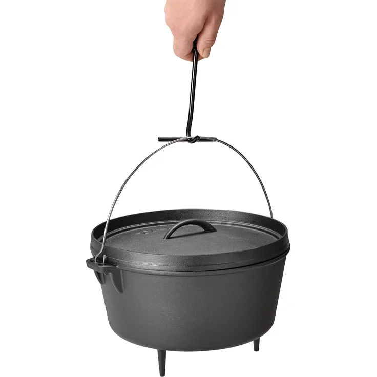 TAINO Dutch Oven Gusseisen 8L D 36cm Set Deckelheber Ständer Zubehör Cast Iron – Bild 8