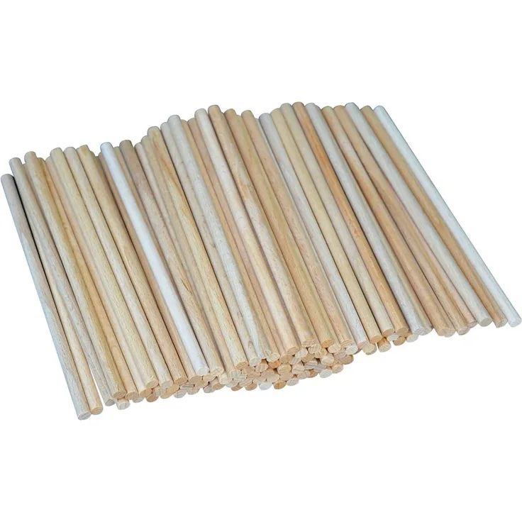 siwitec glatte Rundstäbe aus Holz im Set, Buche, 1000 mm Länge, ideal zum Basteln mit Holz 5er Set - Ø - 8 mm
