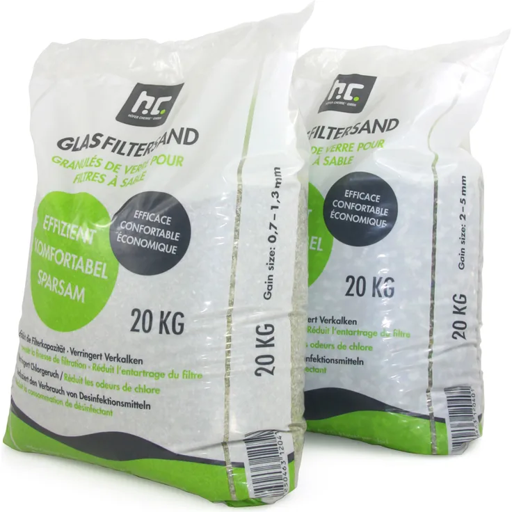 2 x 20 kg Glasgranulat für Sandfilteranlagen - Set