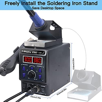 VEVOR 2-in-1 Heißluft Lötstation 820W - Digitale Rework & Lötstation Mit USB