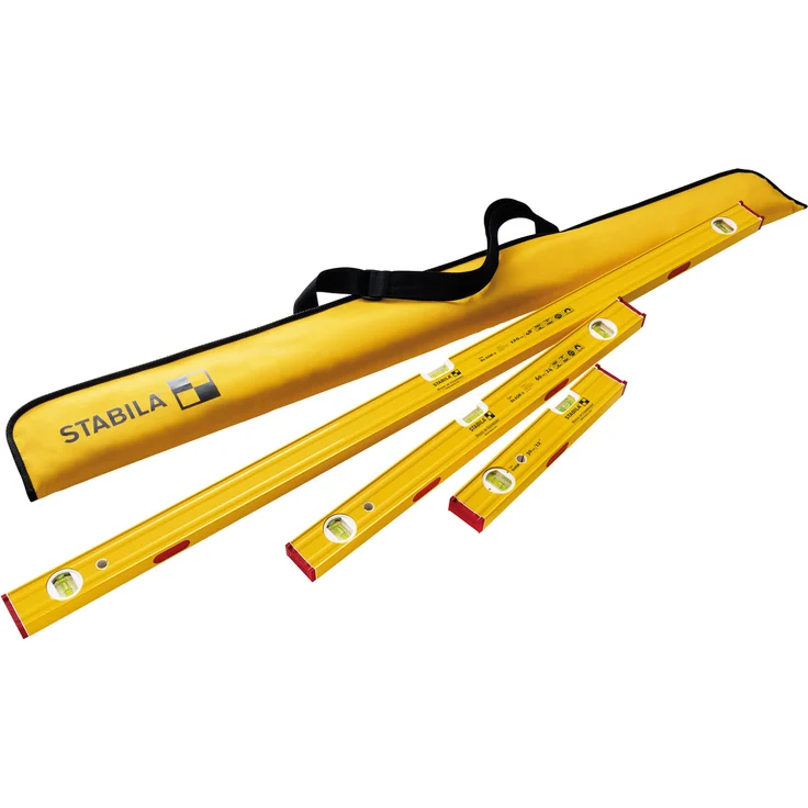 STABILA PRO SET 80 ASM, 4-teiliges Magnet-Wasserwaagen-Set: 120 cm / 60 cm / 30 cm / Tasche, verstärktes Alu-Profil, extrastarkes Seltenerd-Magnetsystem, integrierte Rutsch-Stopper, Made in Germany – Bild 2