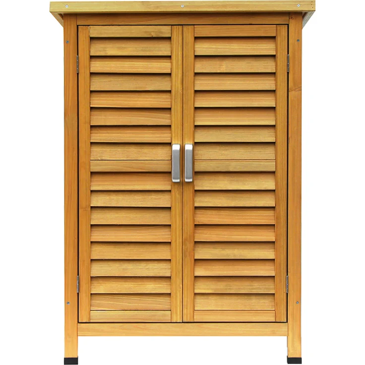 MCombo Gartenschrank Geräteschuppen Werkzeugschrank 0690, Outdoor-Schrank Gartenbox, aus Holz, Natur, 47 X 63 X 96 cm – Bild 3