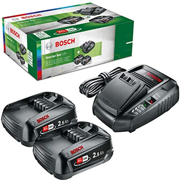 Bosch AL 1830 CV + 2 x PBA 18 V 2,5 Ah 2 x Werkzeugakku 18 V 2,5 Ah Ladegerät, Starter-Set – Bild 1