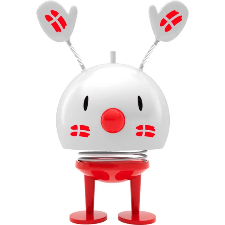 Hoptimist Birthday Bumble Medium, Wackelfigur, Wackel Figur, Dekoidee, Kunststoff, Weiß - Rot, 14 cm, 26192