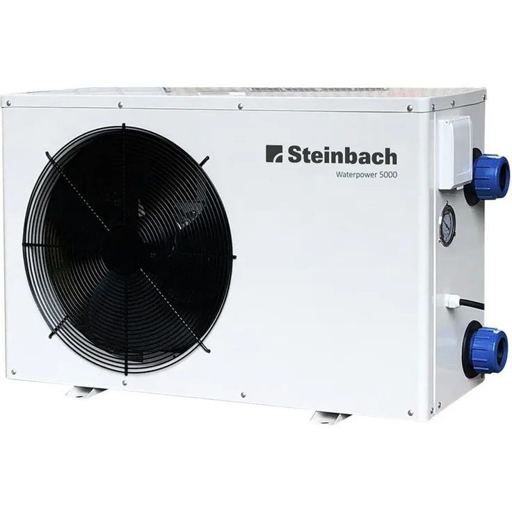 Steinbach Wärmepumpe Waterpower 5000, R32, Heizleistung 5,1 kW, Kühlleistung 3,4 kW, Anschluss 230 V / 0,84 kW, Schallleistung dB(a) 48, Wasseranschluss D 50 mm, Titan Wärmetauscher, 049202