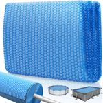 KESSER Pool Solarabdeckplane Rund Ø 244 cm Solarfolie Stärke 120 µm Solarabdeckung Solarplane zuschneidbar Poolsolarplane Solar Folie Poolheizung für Wassererwärmung Wärmeplane Blau, 600 x 400cm