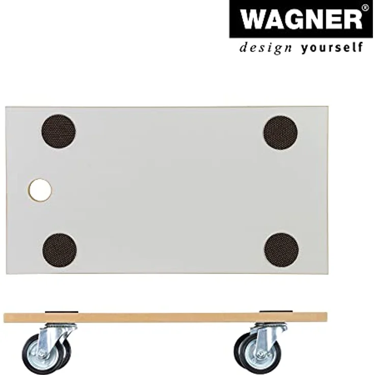 Transporthilfe MM 1316, 57,5 x 30 x 11 cm, Vollgummi Rollen Ø 75 mm, Rollenlager, Tragkraft 250 kg, MDF beschichtet – Bild 7