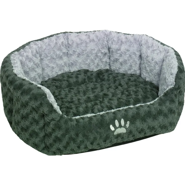 Nobby Komfortbett Seoli dunkelgrau/hellgrau, oval, 55 x 50 x 21 cm