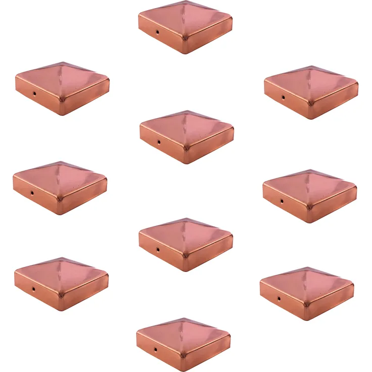 10x Pfostenkappe Kupfer 121 mm Pyramide Abdeckkappe für Pfosten 12 x 12 cm
