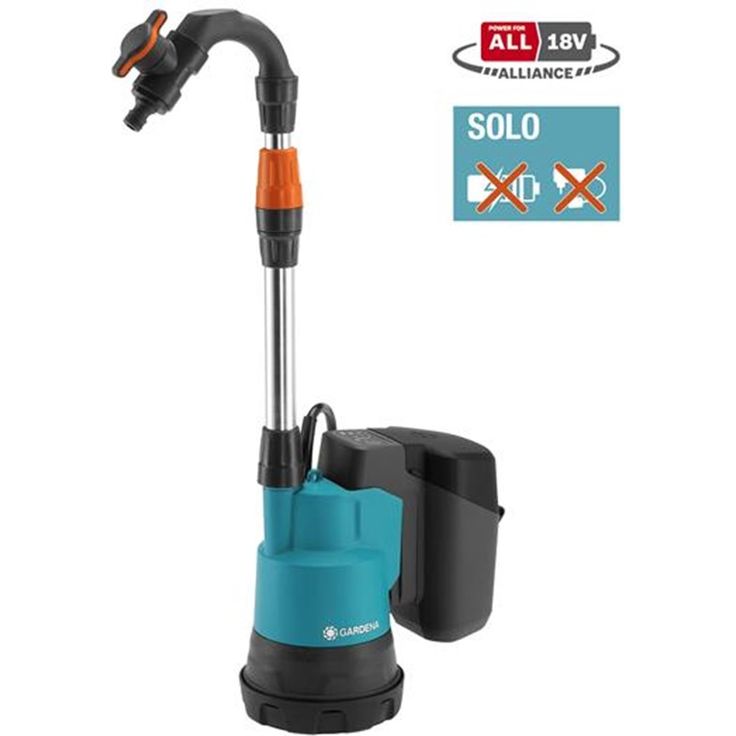 Gardena Akku-Regenfasspumpe 2000-2 18V P4A mit integriertem Filter, Trockenlaufsicherung, Fördermenge 2000 l-h (14602-55) ohne Akku ohne Ladegerät – Bild 2