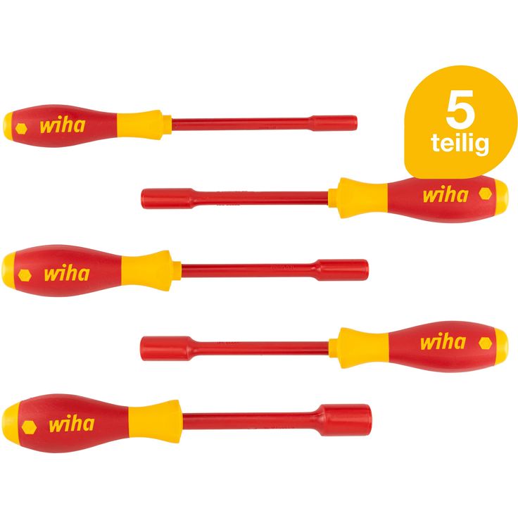 Wiha Steckschlüssel Schraubendreher Set SoftFinish® electric (29466) 5 tlg. I für Außensechskantschrauben I 5,5mm 7mm 8mm 10mm 13mm I für Elektriker – Bild 9
